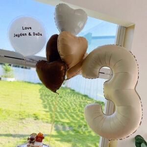 40-inch 0-9 Aluminum Foil Retro Cream Caramel Number Balloons for Birthday and Wedding Party Decoration