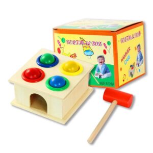Early learning rolling hammer box wooden percussion toy, perfect for children's intellectual development and hammering play