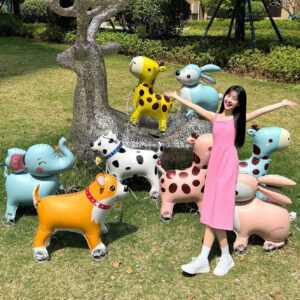 2025 New 3D Animal Balloon Walking Wheels Children's Birthday Stall Products Night Market New Year Halloween Christmas