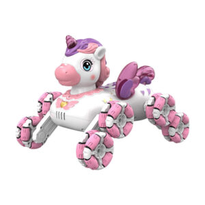 Wholesale Tik Tok hit 8-Wheel Stunt Unicorn Remote Control Car Rechargeable Four-Wheel Drive Racing Car Children's Toy with Lights and Music