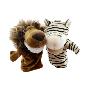Wholesale Cartoon small animal plush toy frog hand puppet early education kindergarten props foreign trade realistic lion