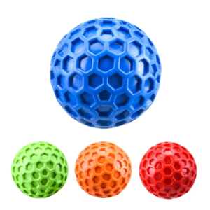 Wholesale Interactive Boredom-Relief Durable and Easy-to-Clean Honeycomb Squeaky Ball Rubber Pet Ball Throwing Toy Ball