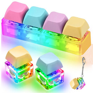 Hot-selling Latest Creative Stress-relief Multi-color Combination Anime square Fingertip Keyboard Keychain Toy