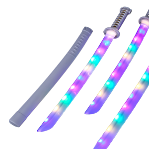 Wholesale Little Boy Girl Toy Multicolor LED Glitter Sword Plastic Lightsaber for Party Cosplay Samurai Sword Inspired
