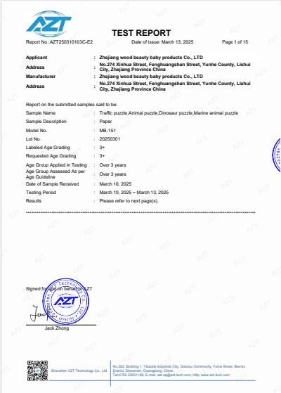 ASTM EN71 Test Report