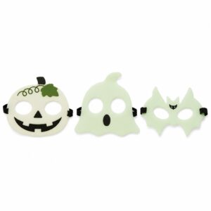 Wholesale Glow in the Dark Halloween Masks - 12 Pcs Glowing Pumpkin Ghost & Bat Face Masks for Trick or Treat, Party Favors, Bulk