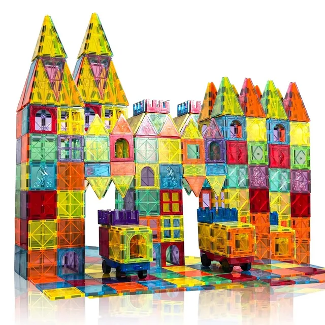 3D DIY Magnetic Tiles Set – STEM Magnetic Construction Blocks for Kids