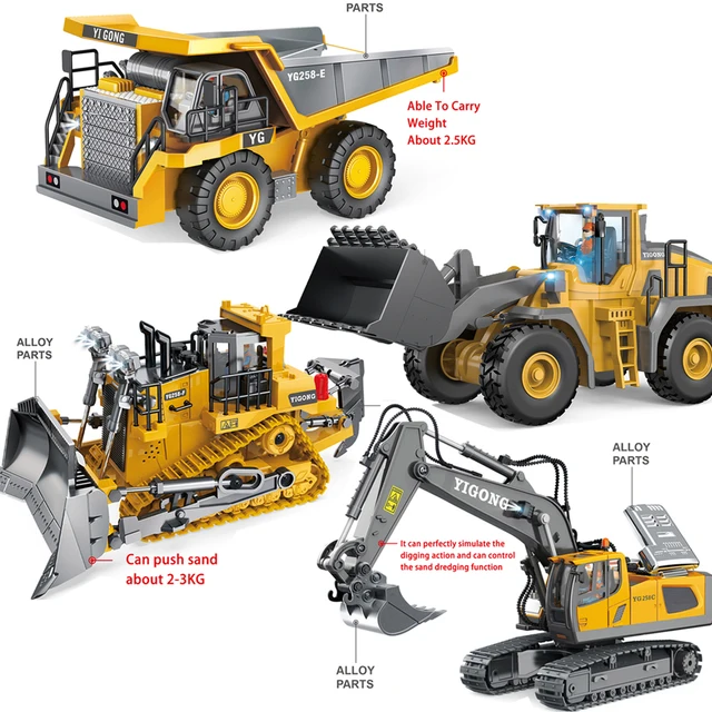 RC Excavator Toy – 1:20 2.4GHz 11-Channel Remote Control Digger with Music