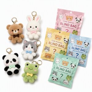 Plush Animal Blind Box Keychains – Mystery Mini Plush Charms (Random Style)