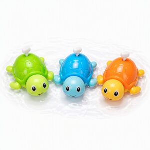 Wind Up Swimming Turtle Bath Toys 3 Pack – Floating Water Toys for Toddlers