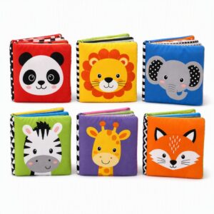 Soft Cloth Crinkle Books 6 Pack – Baby Sensory Fabric Books