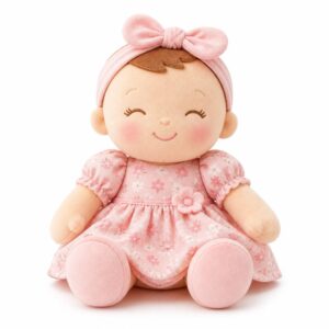 Soft Baby Doll Snuggle Buddy 10 Inch – Cuddly Fabric Doll for 1 Year Old Girls
