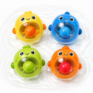 Floating Spin Bubbles Bath Toys 4 Pack – Spinning Water Ball Toddler Bath Set