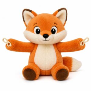 Hugging Animal Plush 8 Inch – Snap Arm Fox Stuffed Animal for Wrist & Bag